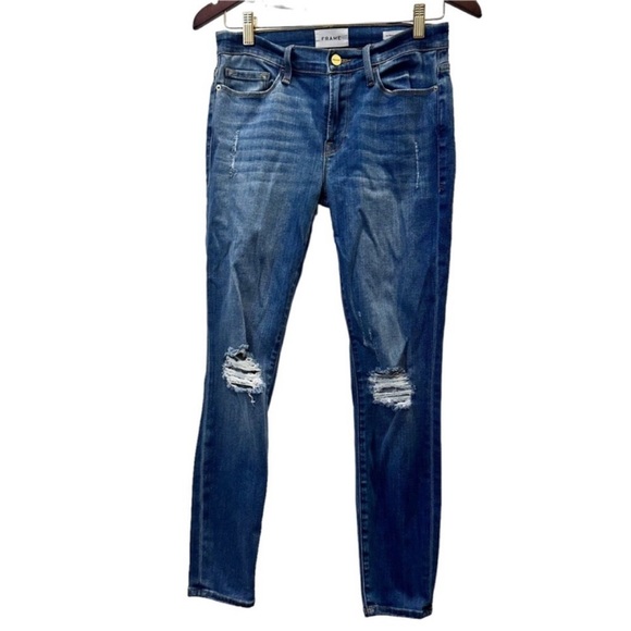 Frame Denim Denim - FRAME Le Skinny de Jeanne Crop distressed jeans 27 EUC